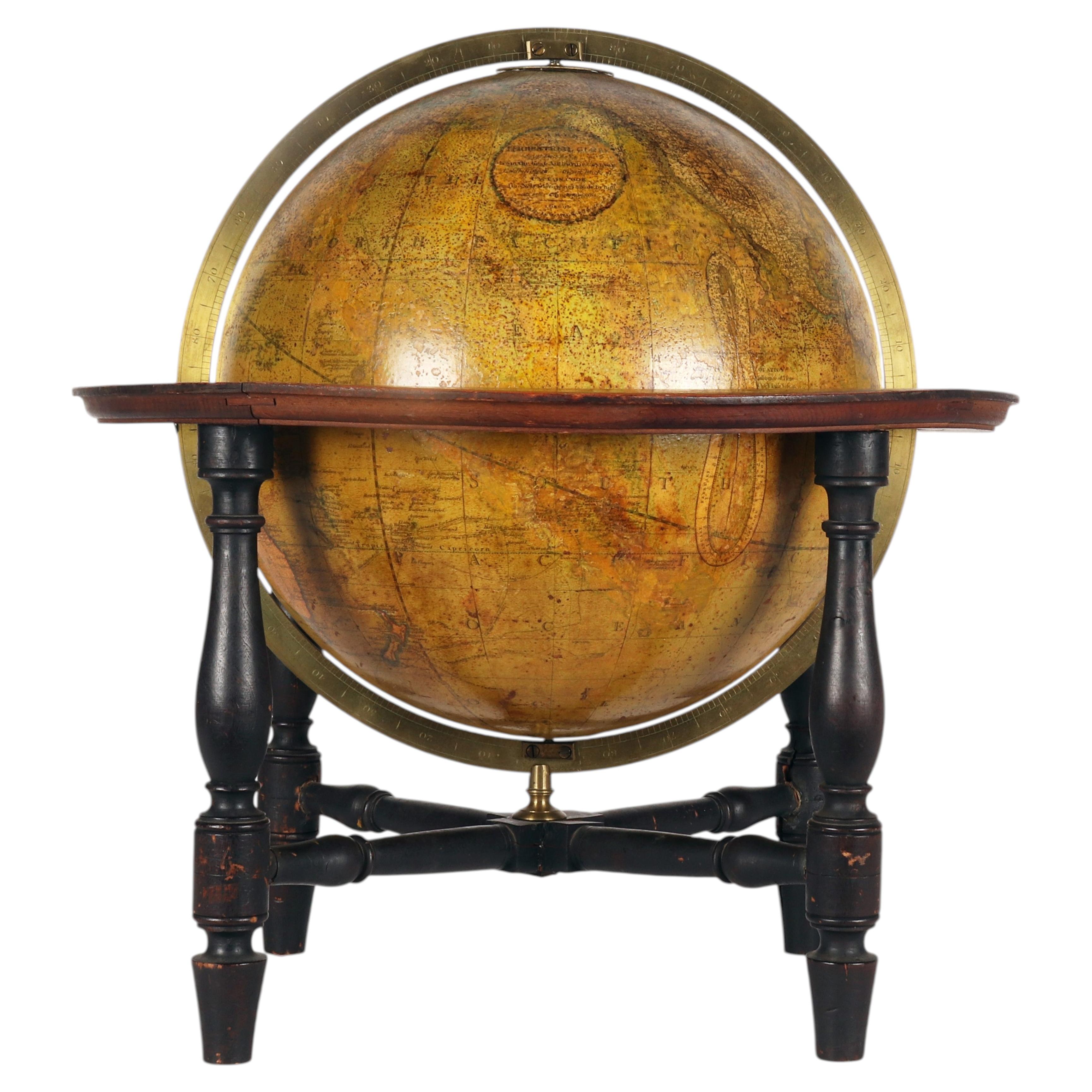 Rare 12 inches terrestrial globe signed Cary, London United Kingdom 1800.