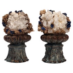 A composition of calcite flower, blu quartz and rock crystals, Italy 1880.
