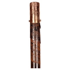 Antique Pocket Cane System Walking Stick, Knurled Steel, France, 1878