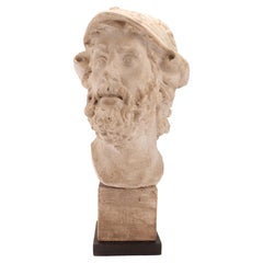 Un calco in gesso per l'insegnamento del disegno: la testa di Menelao, Italia 1890.
