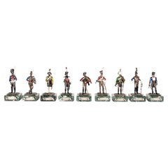 A collection of silver, marble, and enamel sculptures. Italy, 1920.