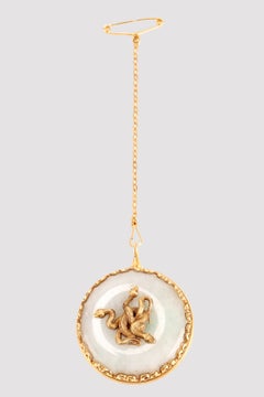 Jugendstil-Vitrine aus Gold und Jade im Jugendstil, von Georges Fouquet, Frankreich 1900.