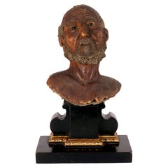A wax sculpture (wax modeling) of a bust of a Saint, Italy late 18th century.