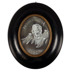 Miniatura dipinta a guazzo su carta, raffigurante un Memento Mori, Italia 1808.