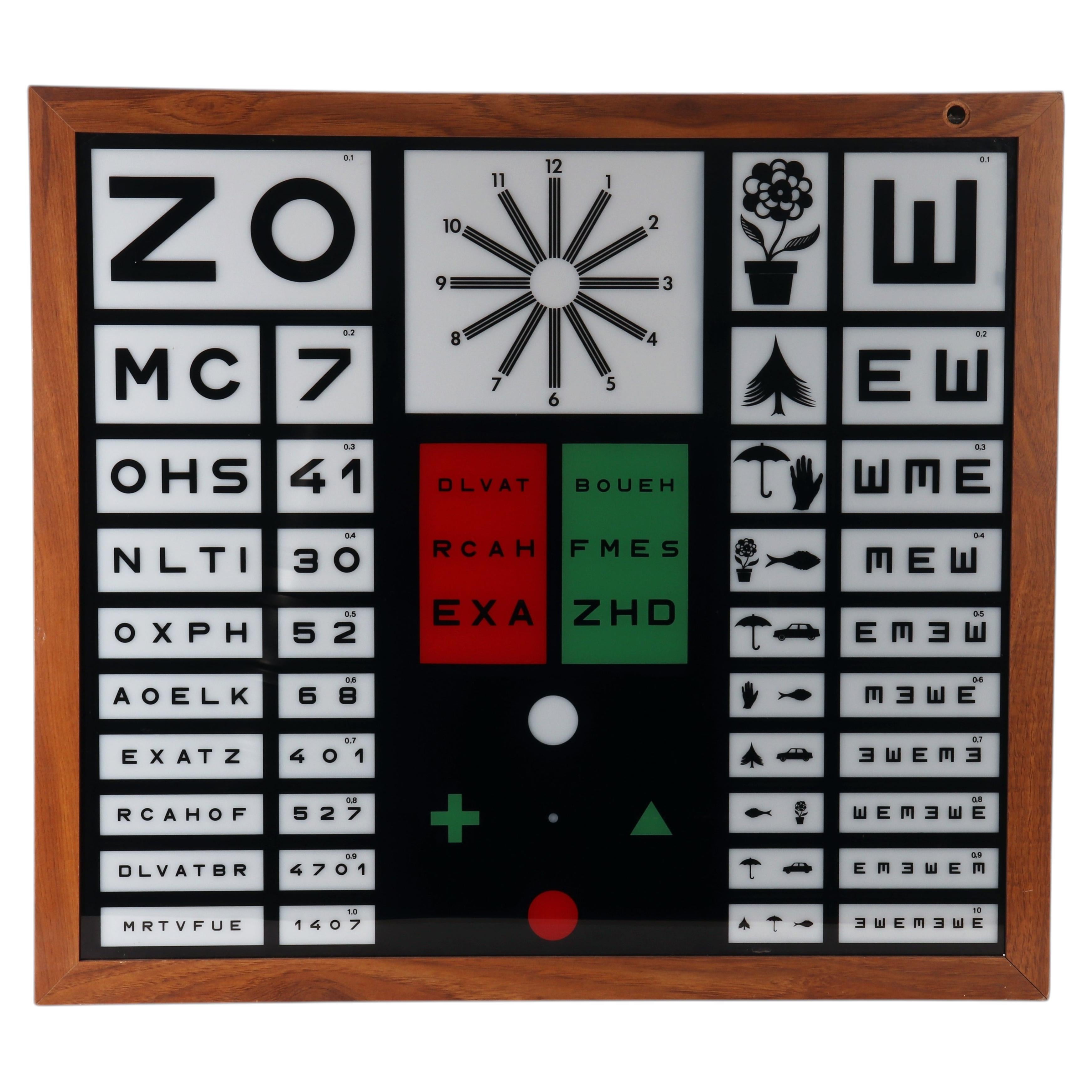 Italian Mid-20th Century Ophthalmology Device by Sbisa, Wood and Glass