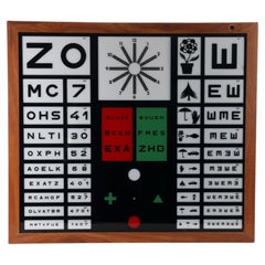 Italian Mid-20th Century Ophthalmology Device by Sbisa, Wood and Glass