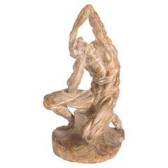 Scultura anatomica in gesso raffigurante “L’uomo scorticato” di Pierre Puget, 1860 circa
