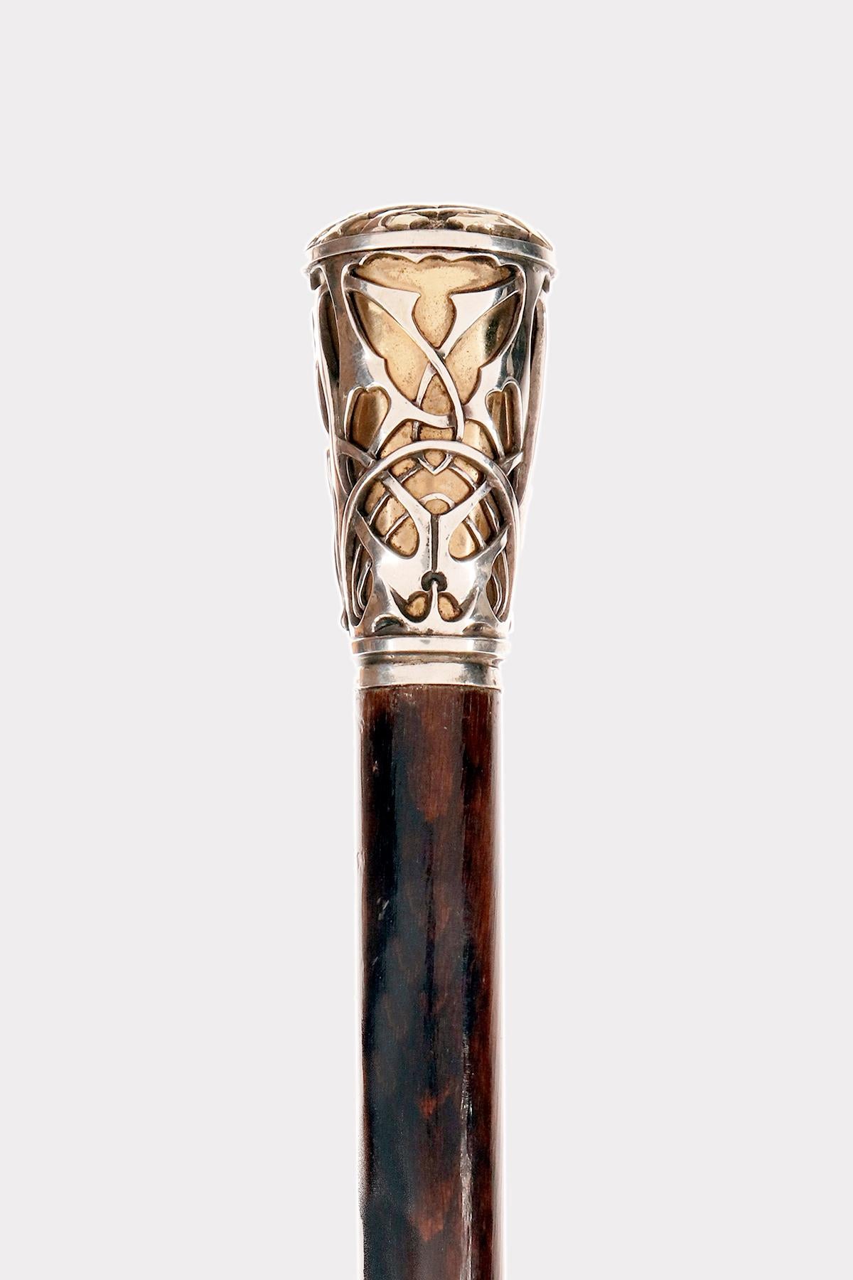 20ième siècle Canne à bijoux avec monogramme Charlotte, par Philippe Wolfers, Belgique 1900. en vente