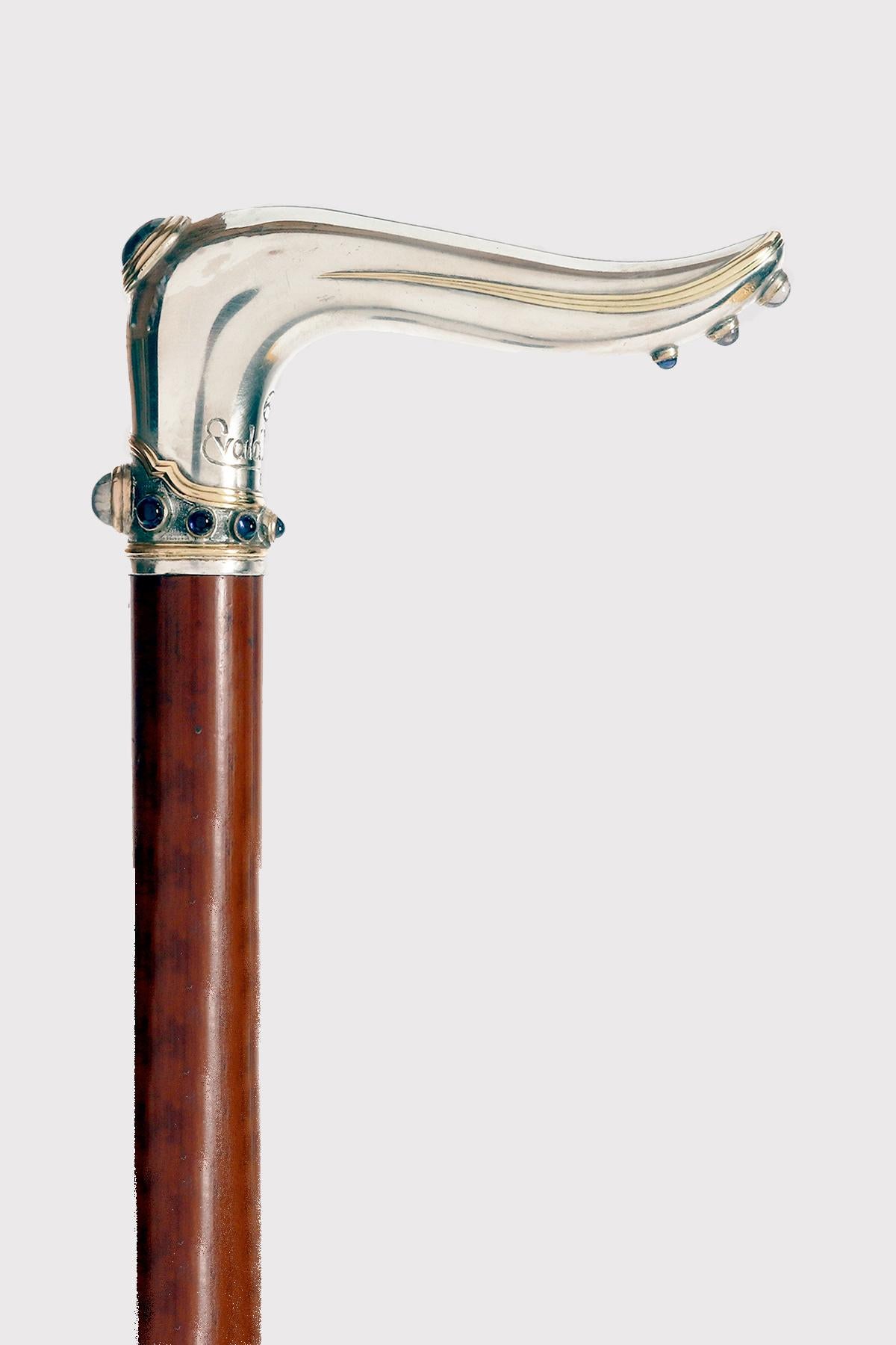 Danois Canne en forme de bijou, signée Evald Nielsen, Copenhague, Danemark 1920. en vente