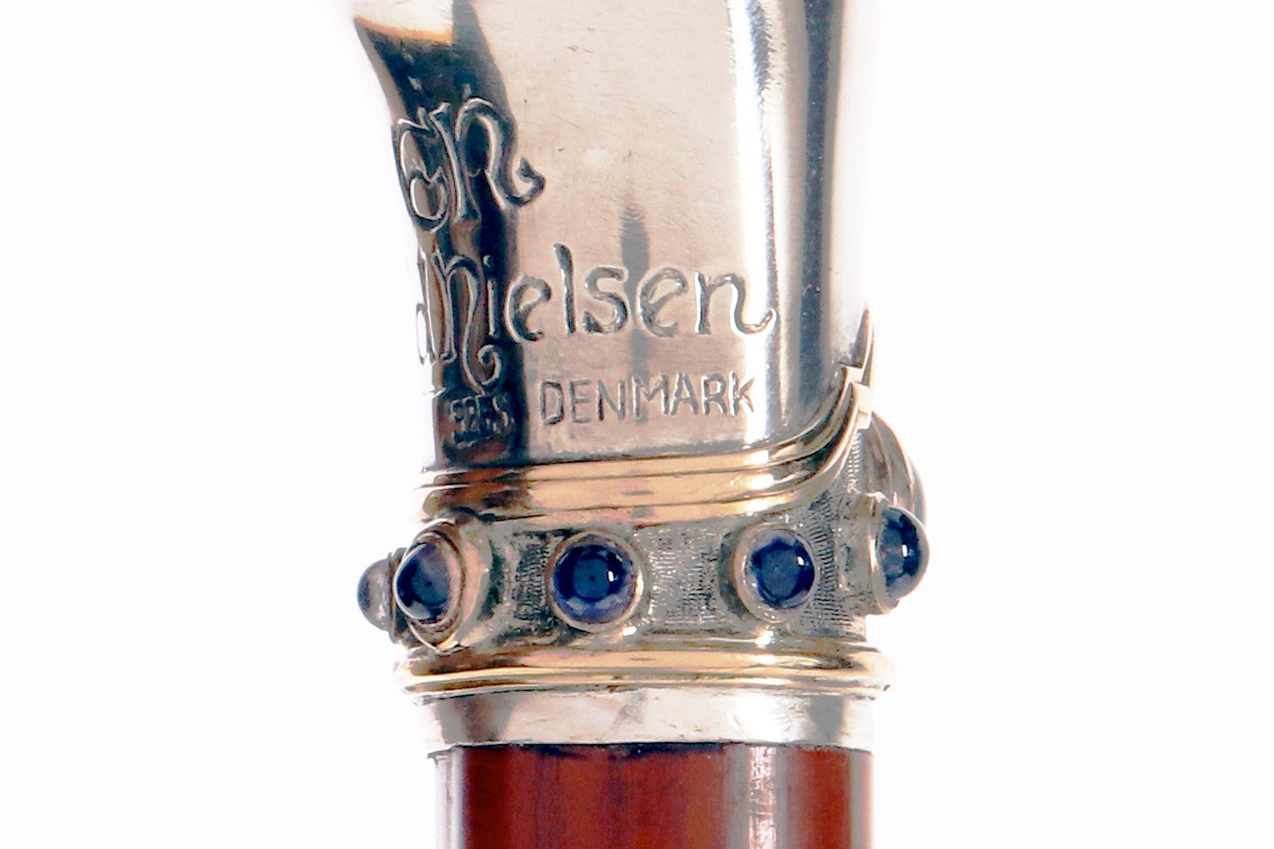 Canne en forme de bijou, signée Evald Nielsen, Copenhague, Danemark 1920. en vente 5
