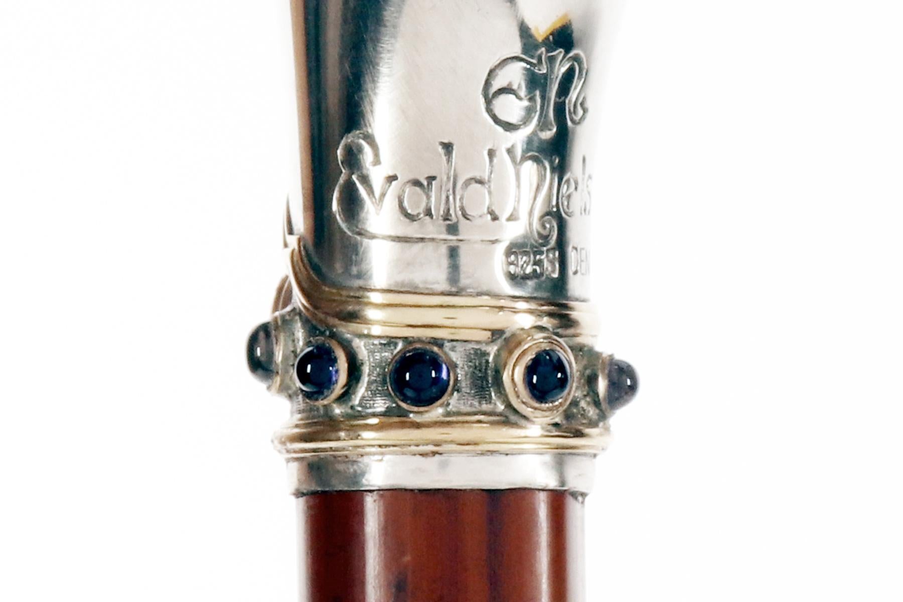 Canne en forme de bijou, signée Evald Nielsen, Copenhague, Danemark 1920. en vente 3
