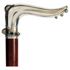 Jewel walking stick, signed Evald Nielsen, Copenhagen, Denmark 1920.