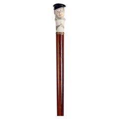 Jewel Nymphenburg porcelain walking stick. Germany 1755-1760.