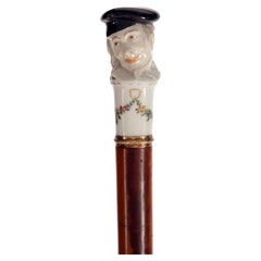 Jewel Nymphenburg porcelain walking stick. Germany 1755-1760.