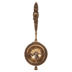 Philippe Wolfers silver guilt tea strainer, Belgium 1900.