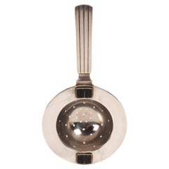 Georg Jensen silver and enamels tea strainer, Denmark 1930.