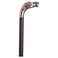 Silver handle walking stick, depicting the head of a horse Germany 1900.