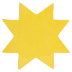 Ceramic vase Memphis, “HSING” by Ettore Sottsass yellow star, Milan late 1980s.