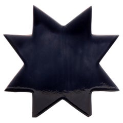 Jarrón de cerámica Memphis, "HSING" de Ettore Sottsass estrella azul, Milán, finales de los 80.