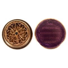 Gilded silver and guilloché enamel vinaigrette, Great Britain, 1910-11.