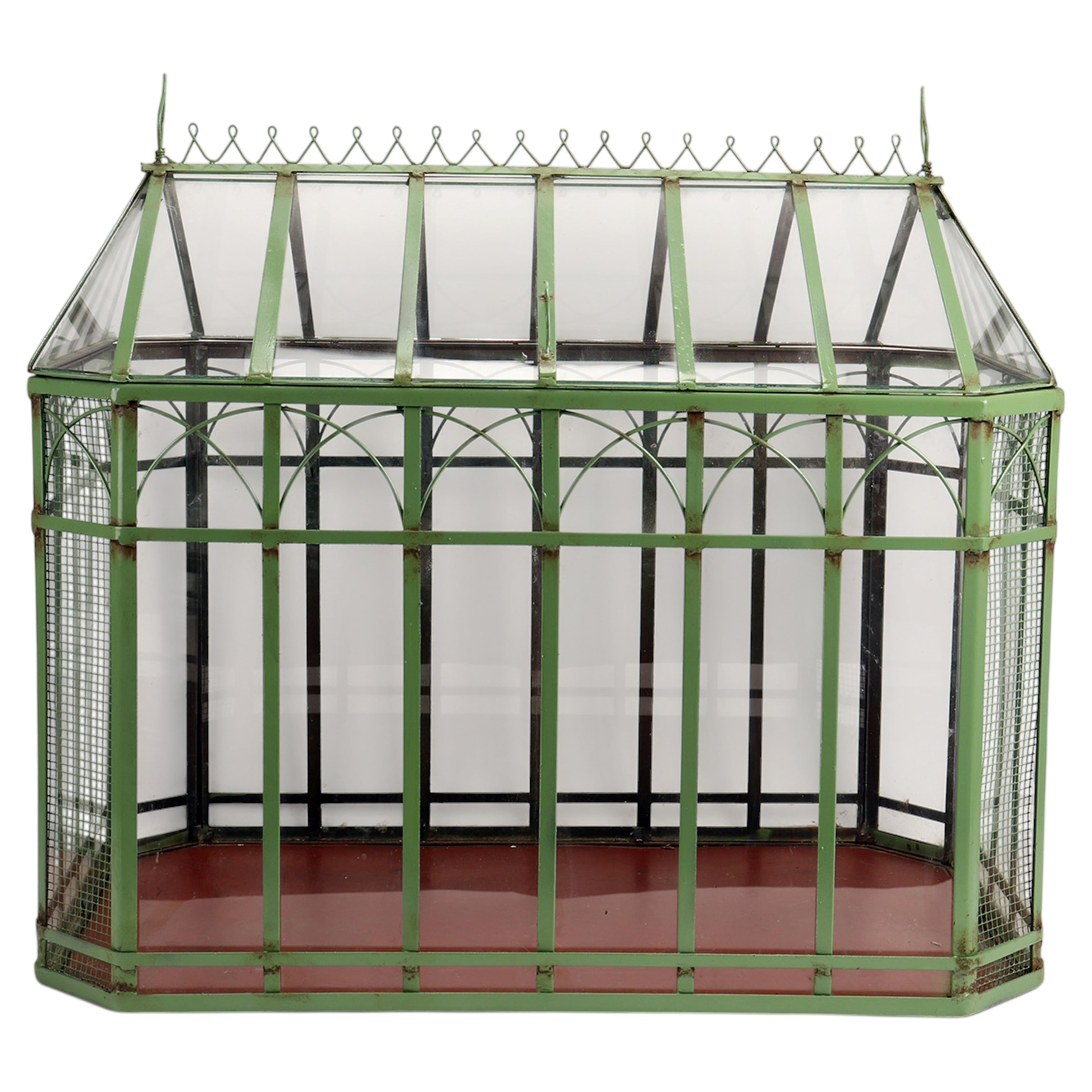 Model of a greenhouse, in the style of the “Serre de Jardin”, France 1900.