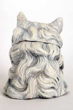 A tobacco jar depicting a West Highgland White terrier dog’s head, Austria 1890.