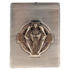 Tiffany 925 silver Masonic cigarette case, WWI memorial. USA, 1920.