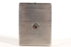 Tiffany 925 silver Masonic cigarette case, WWI memorial. USA, 1920.