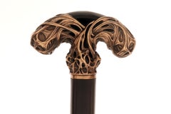 Art Nouveau silver gilt & onyx cane, signed Siegfried Bing, Paris, 1900-1905.
