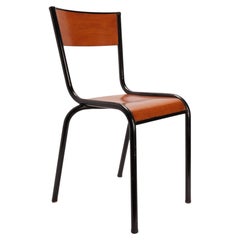 Metal and wood chair, model Mullca 511, designer Gaston Cavaillon, France 1950.