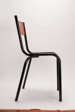 Metal and wood chair, model Mullca 511, designer Gaston Cavaillon, France 1950.