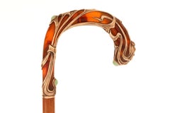 Art Nouveau jeweled cane with girl's face, Maison Fonsèque et Olive, Paris 1900.