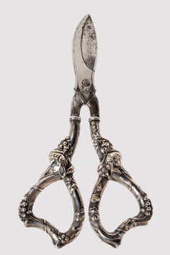 Antike Traubenschere aus Silber, Krusius Brothers, Deutschland, Ende des 19. Jahrhunderts.