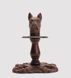 A black forrest pipe holder with a dog, Germany 1900.