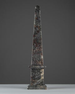 A Grand Tour obelisk in Fior di Pesco Carnico marble. Italy, late 19th century.