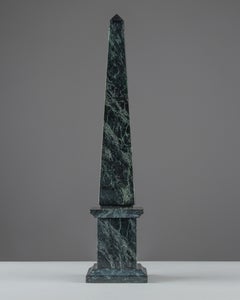 A Grand Tour obelisk, made of green Prato marble. Italy 19th century.
