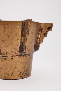 An Italian bronze apothecary mortar with console ribs and pestle – 18th Century.