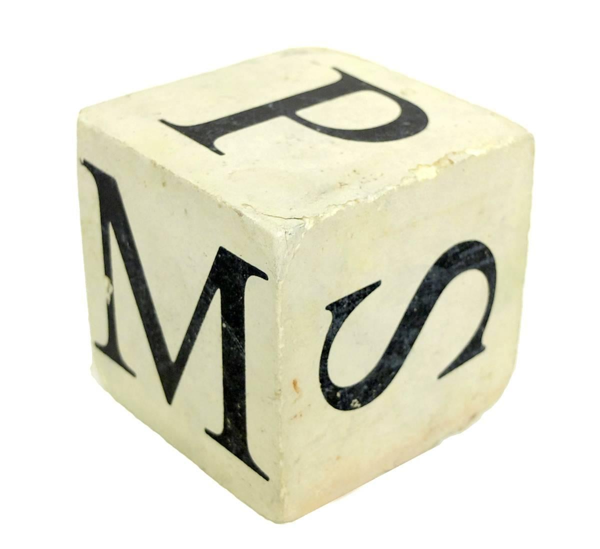 American Pair of Generous Sized Dice with Letters, USA, circa 1900