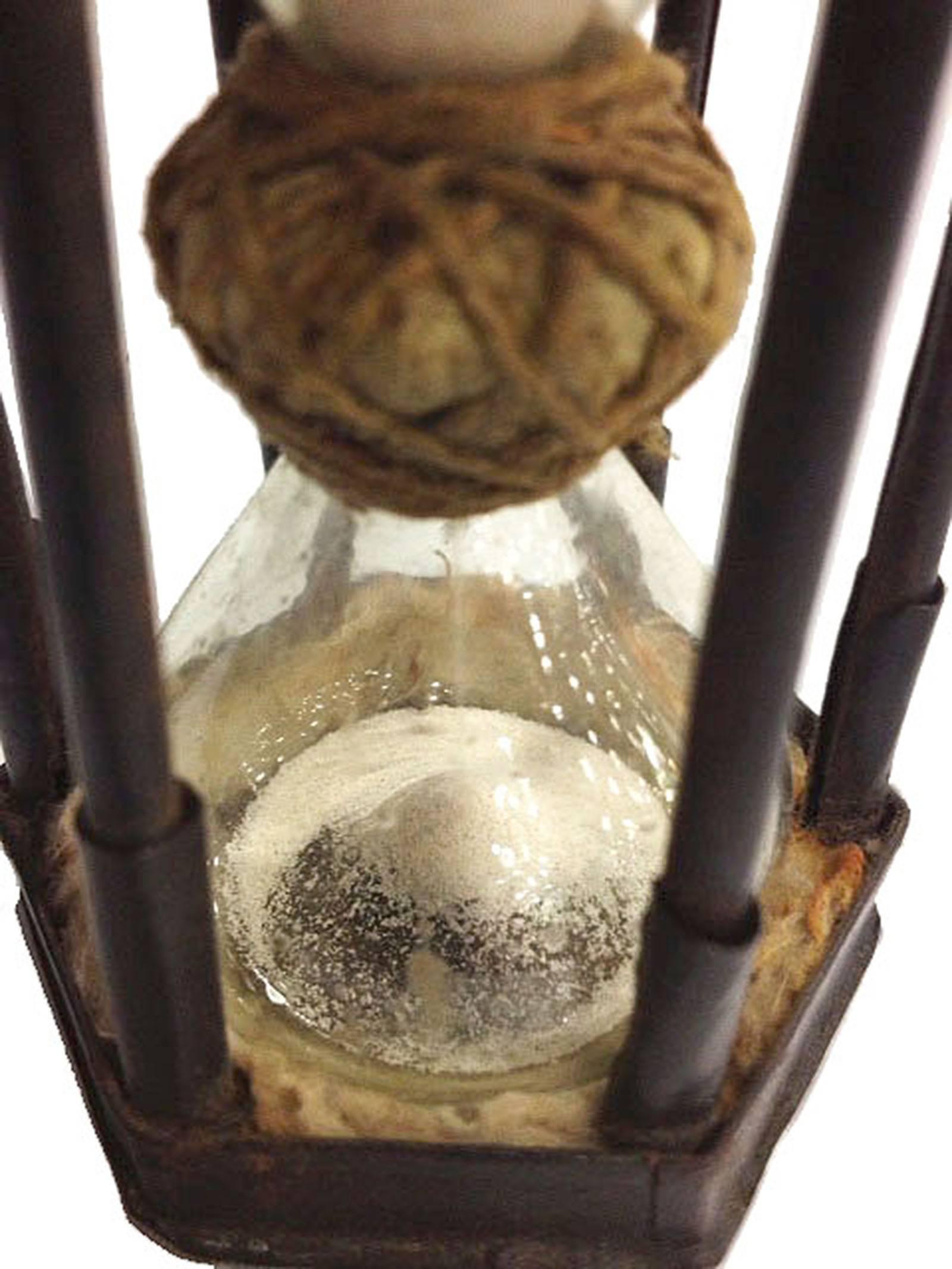 Early 18th Century Extremely Rare German Iron Caged Hourglass, circa 1720