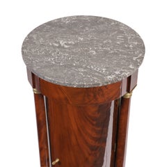 Early 19th Century French Empire Mahogany columned cabinet with Marble Top