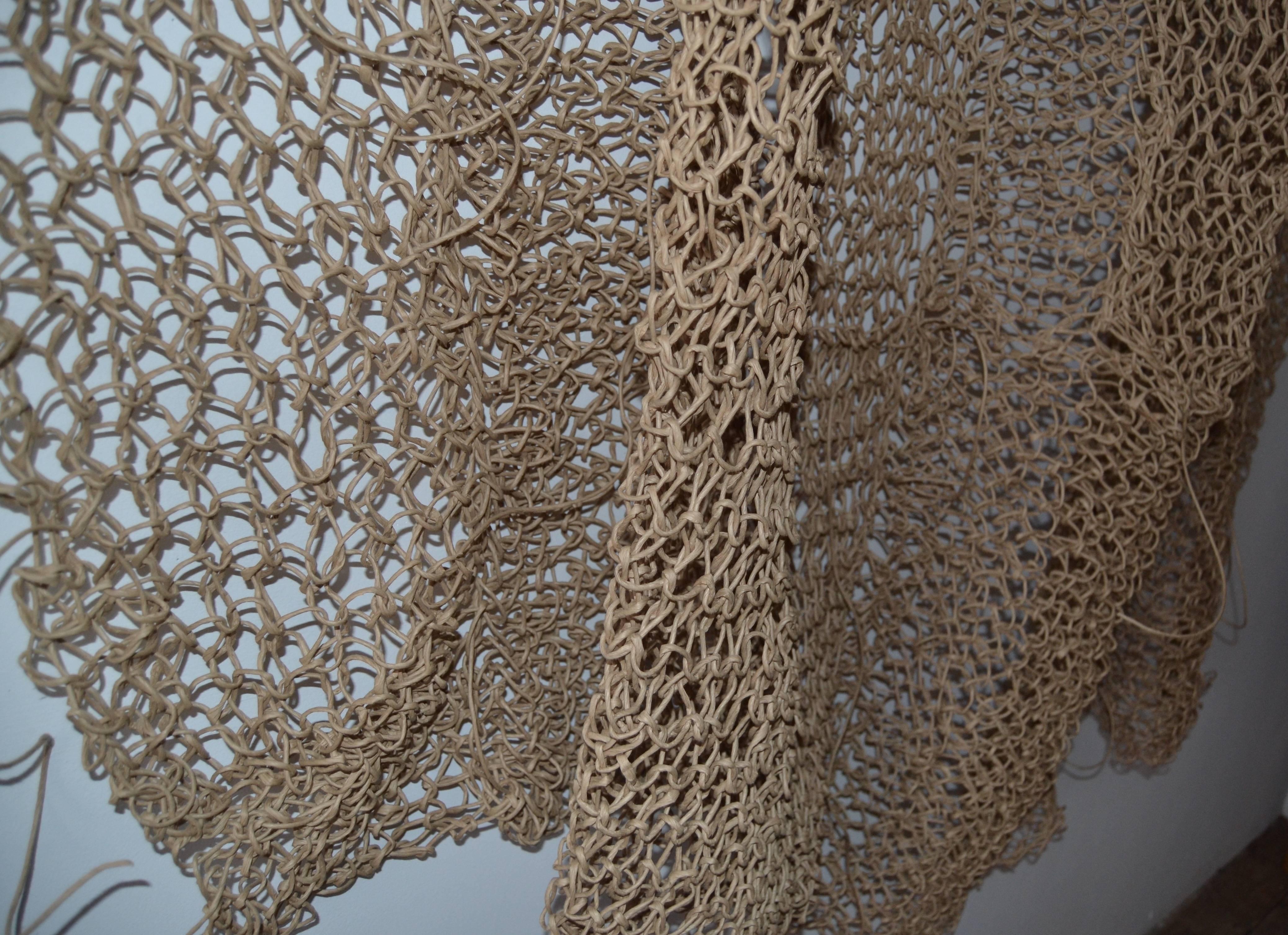 American Contemporary Knitted Paper Wall Sculpture For Sale