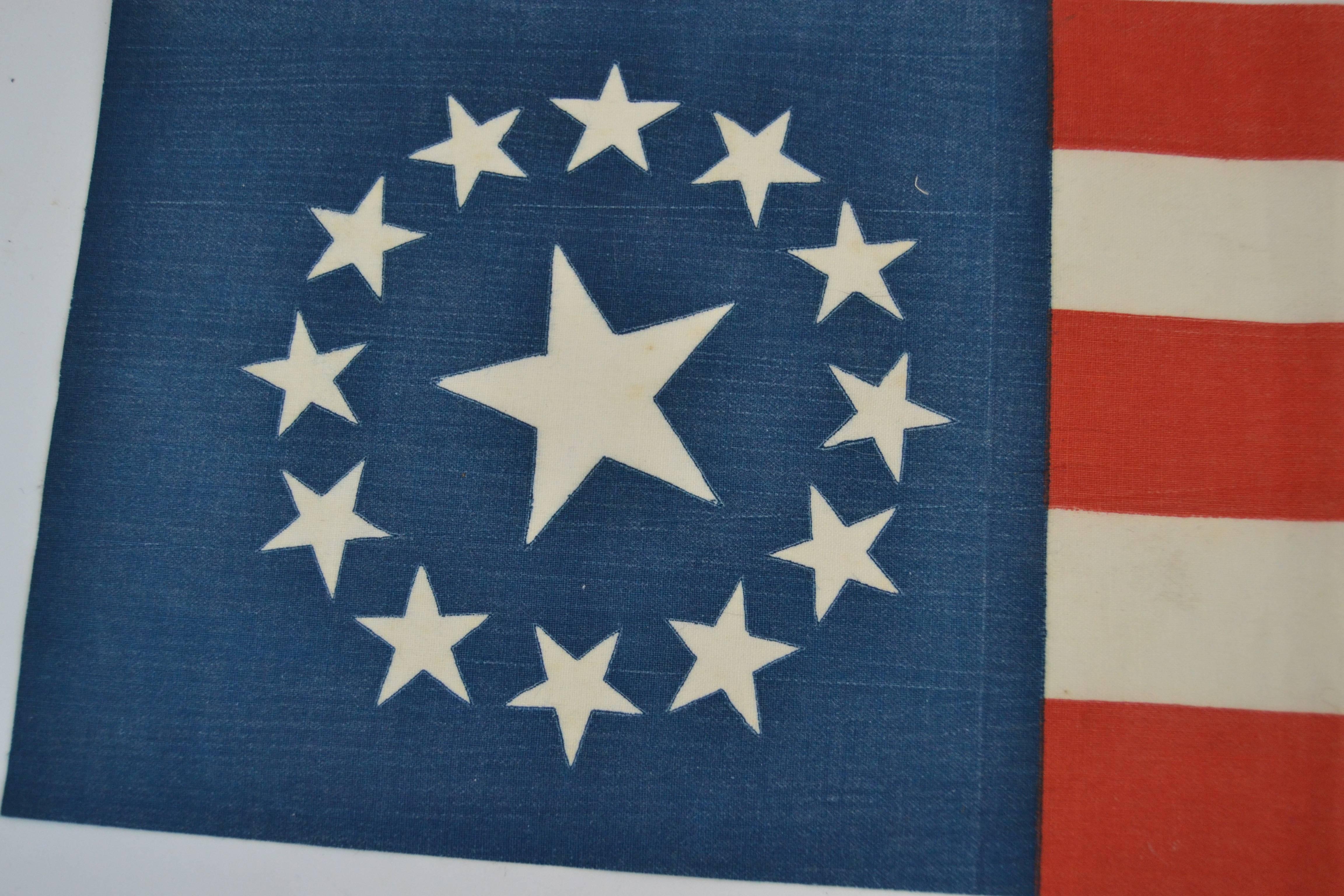 13 Star Centennial Banner In Excellent Condition For Sale In North Egremont, MA