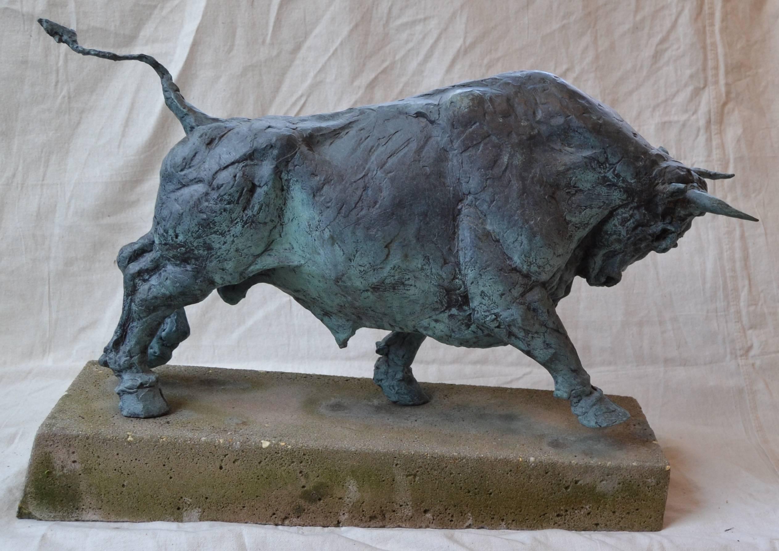 Bronze Garden Sculpture of a Bull For Sale 3