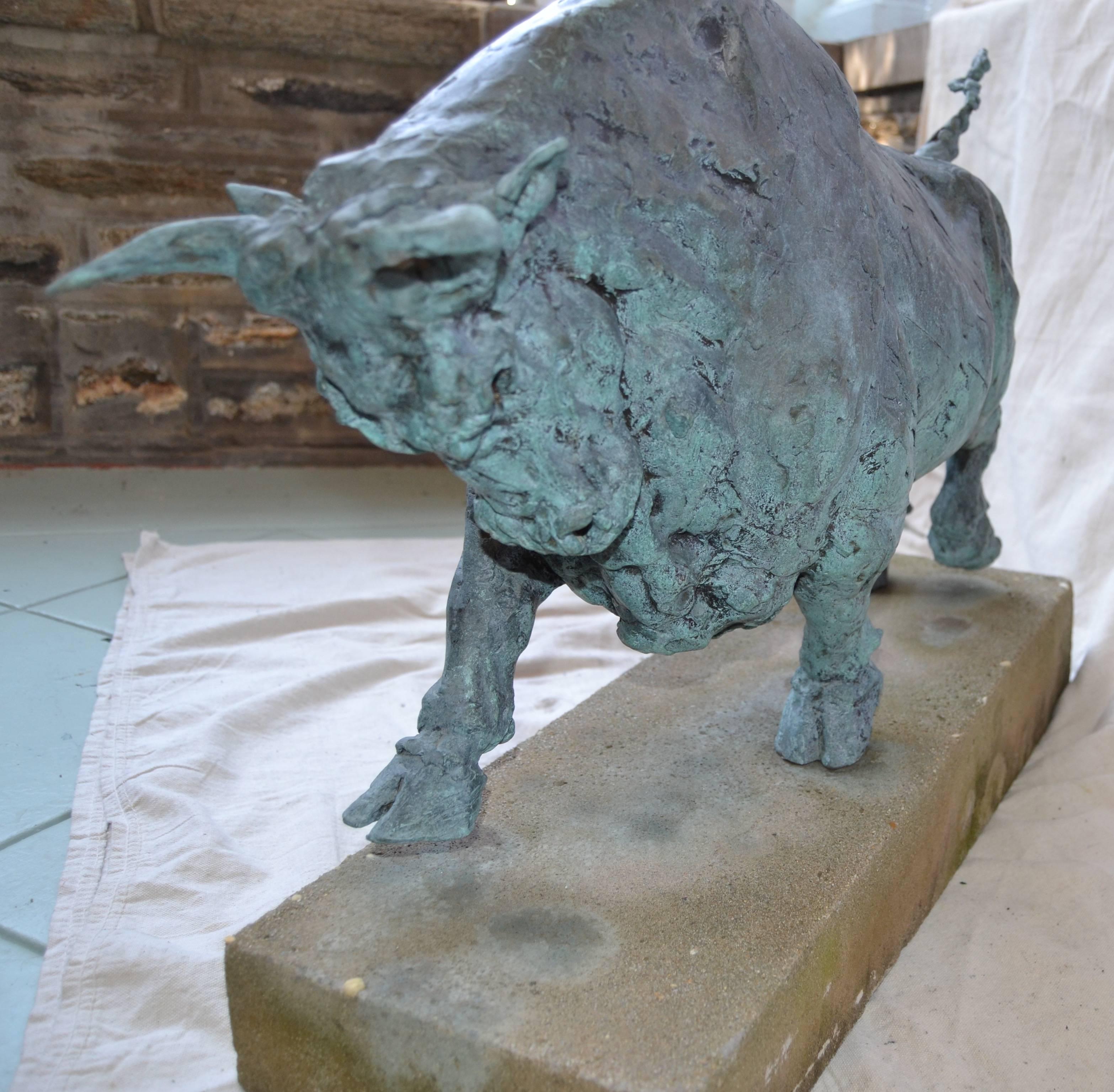 Bronze Garden Sculpture of a Bull For Sale 2