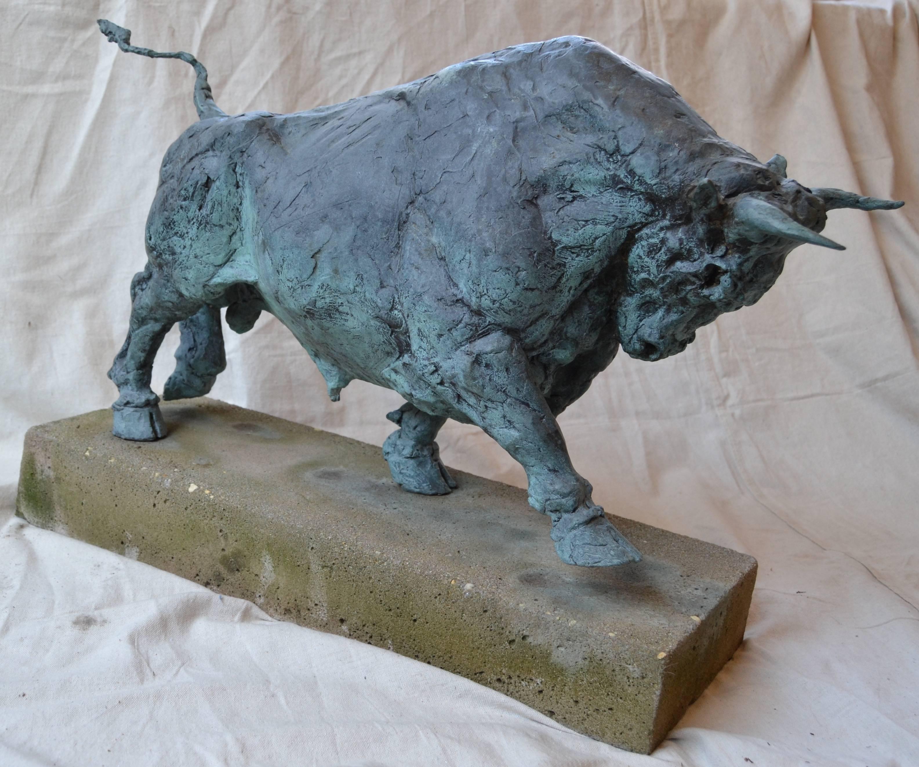 Bronze Garden Sculpture of a Bull For Sale 1