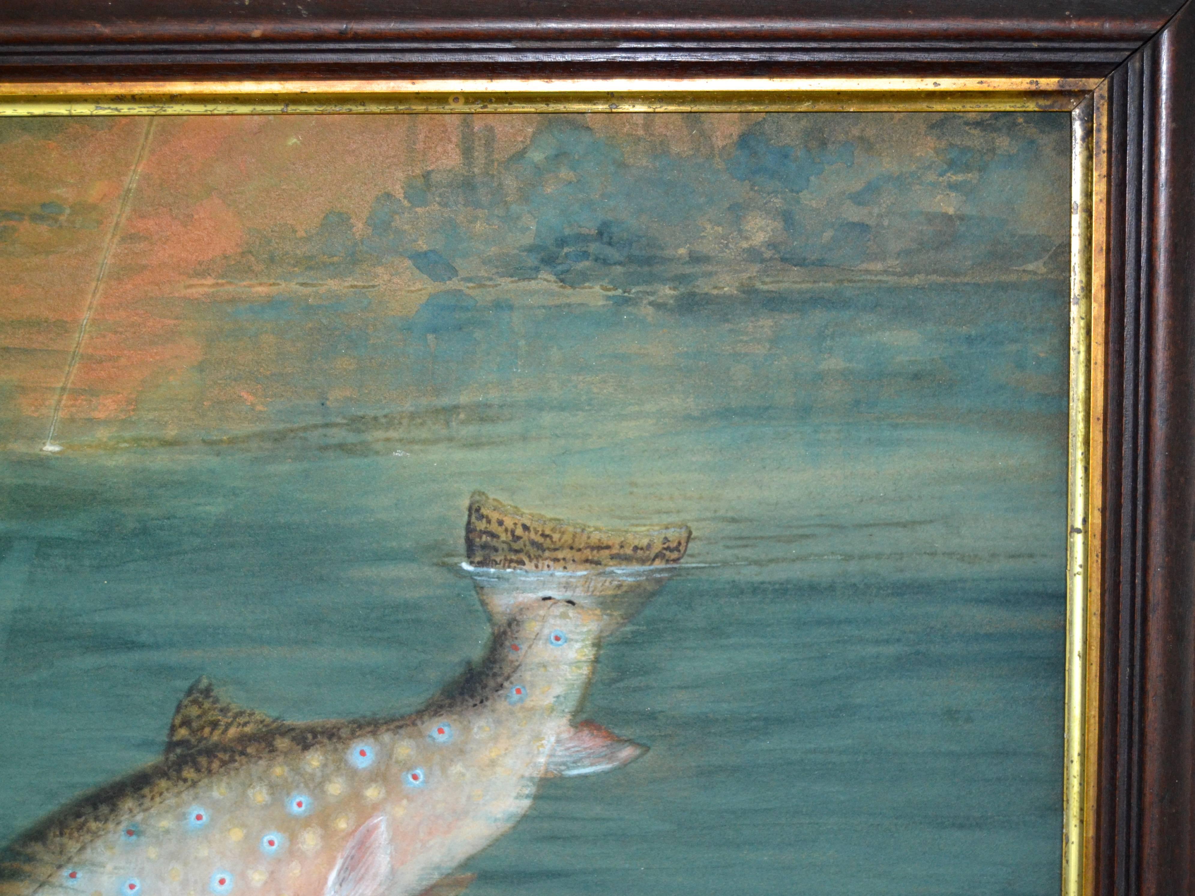 Adirondack Brook Trout Painting by Sid Bickford