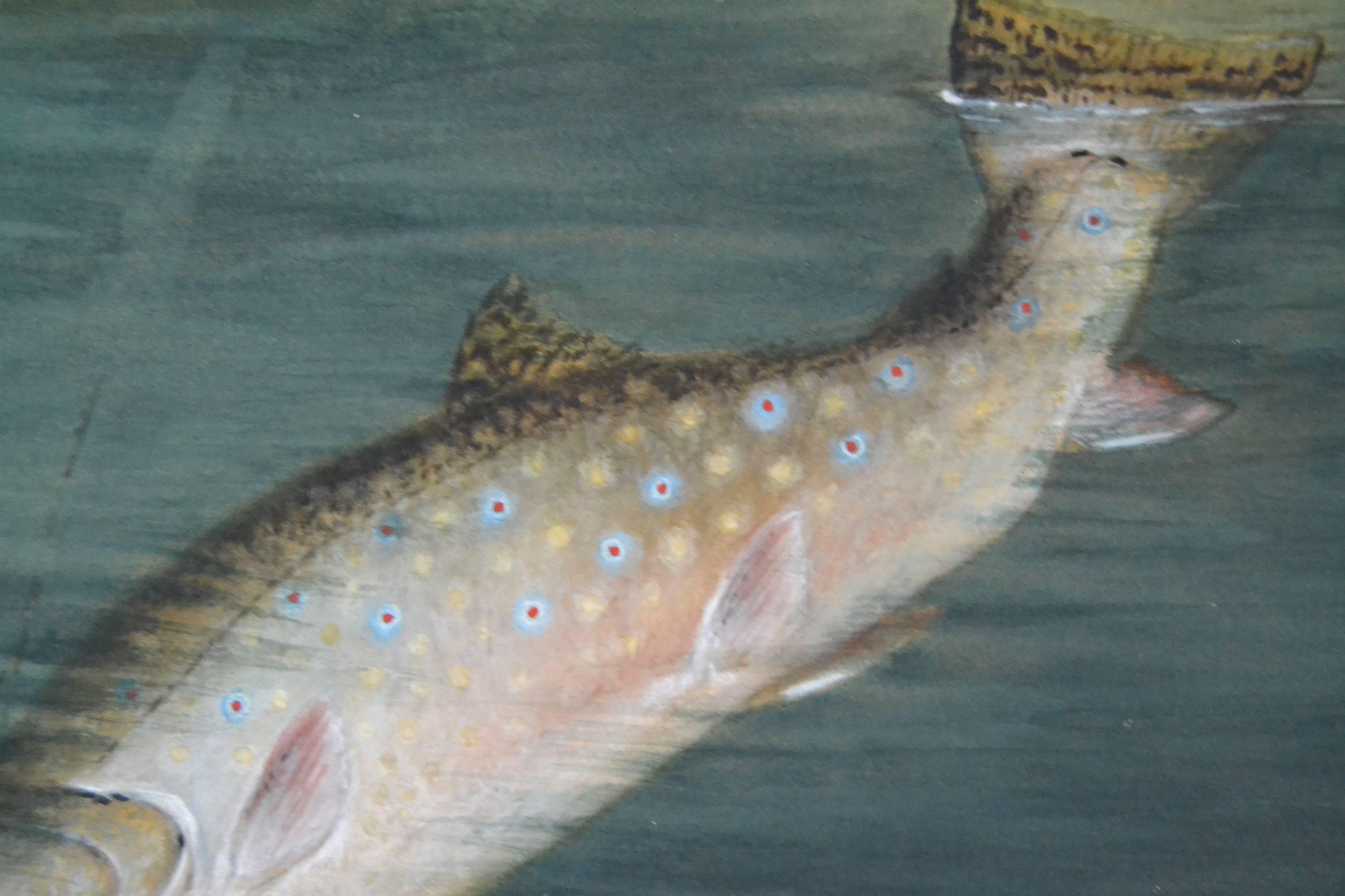 American Brook Trout Painting by Sid Bickford