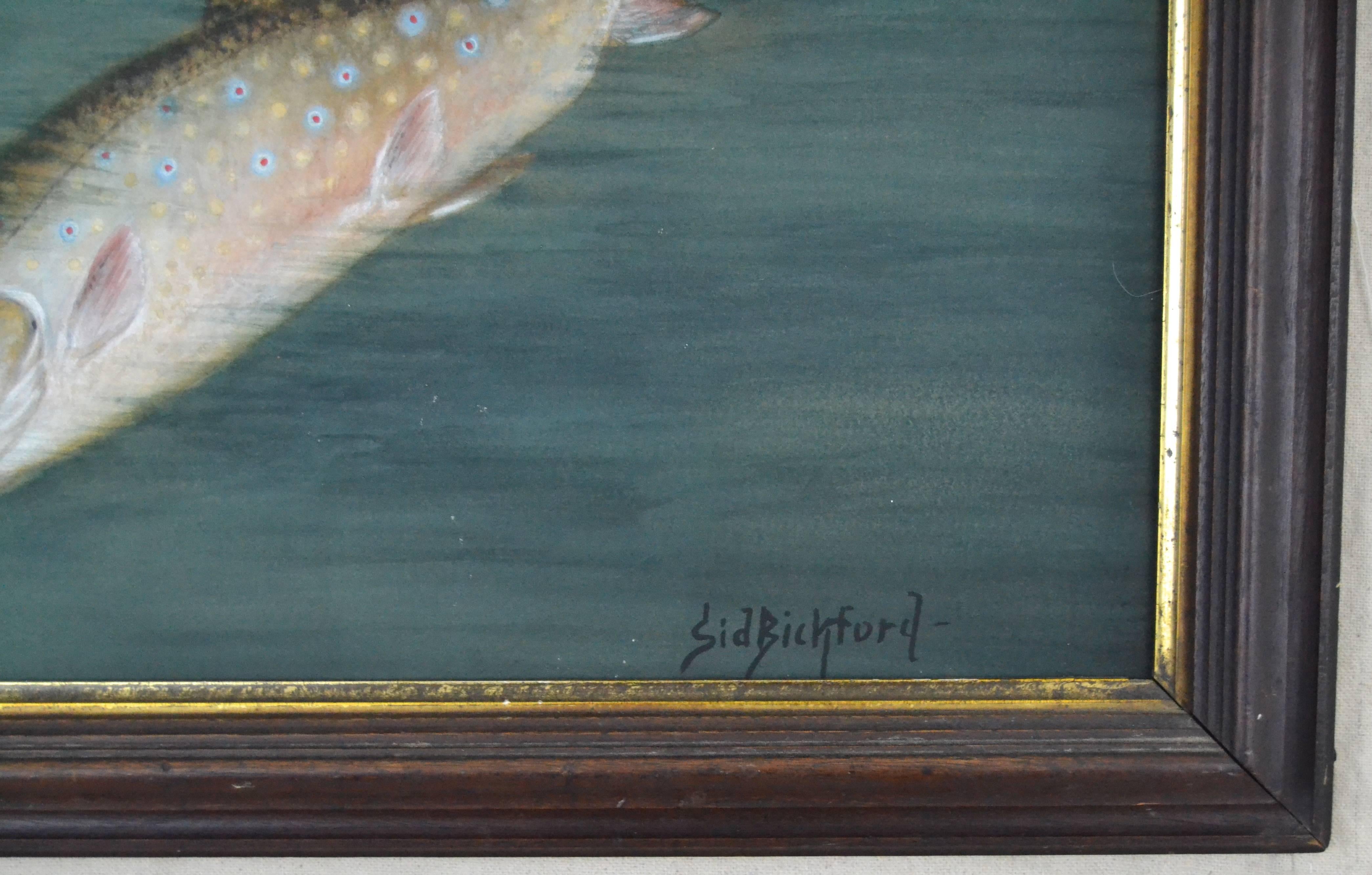 19th Century Brook Trout Painting by Sid Bickford