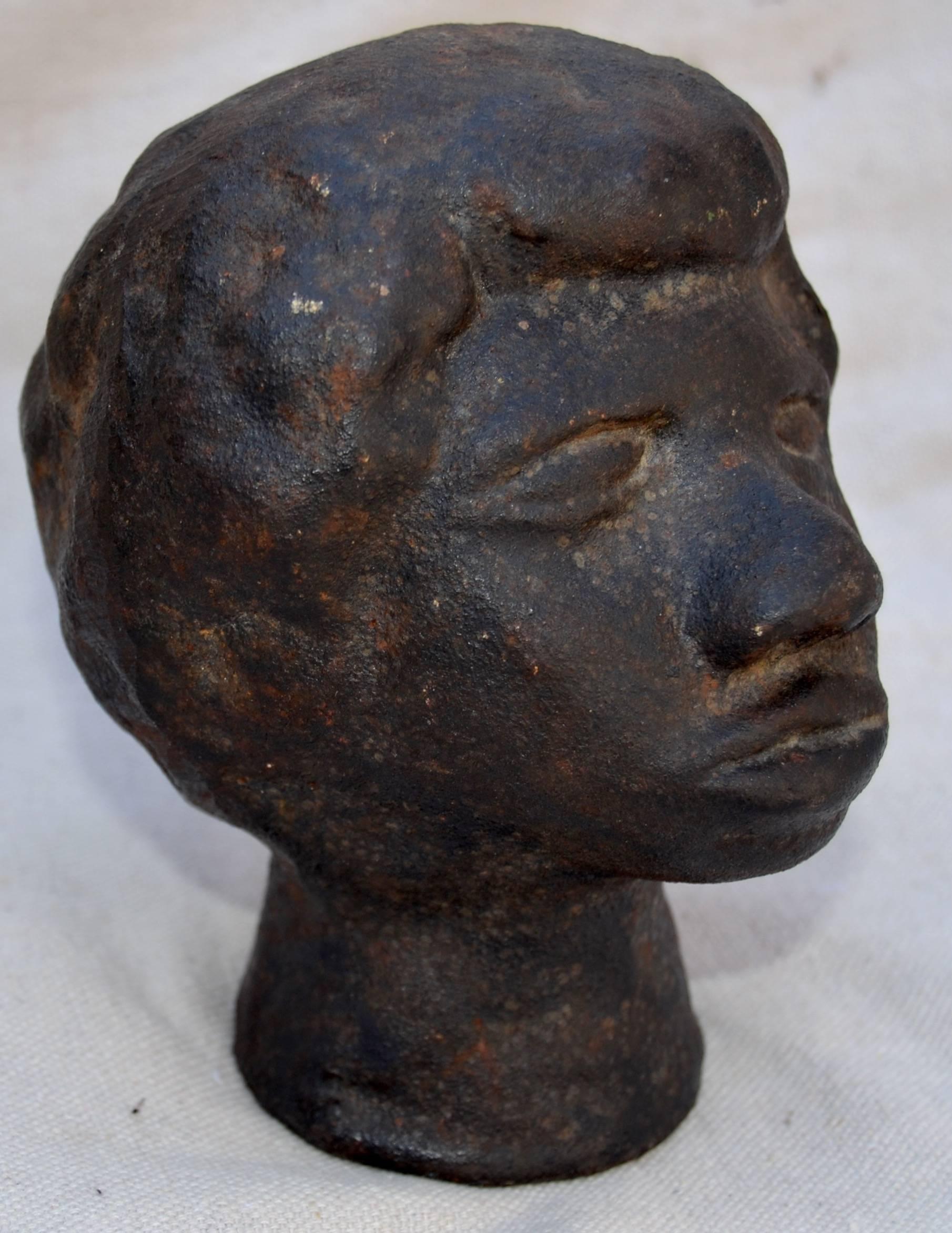 19th Century Cast Iron Portrait Bust For Sale