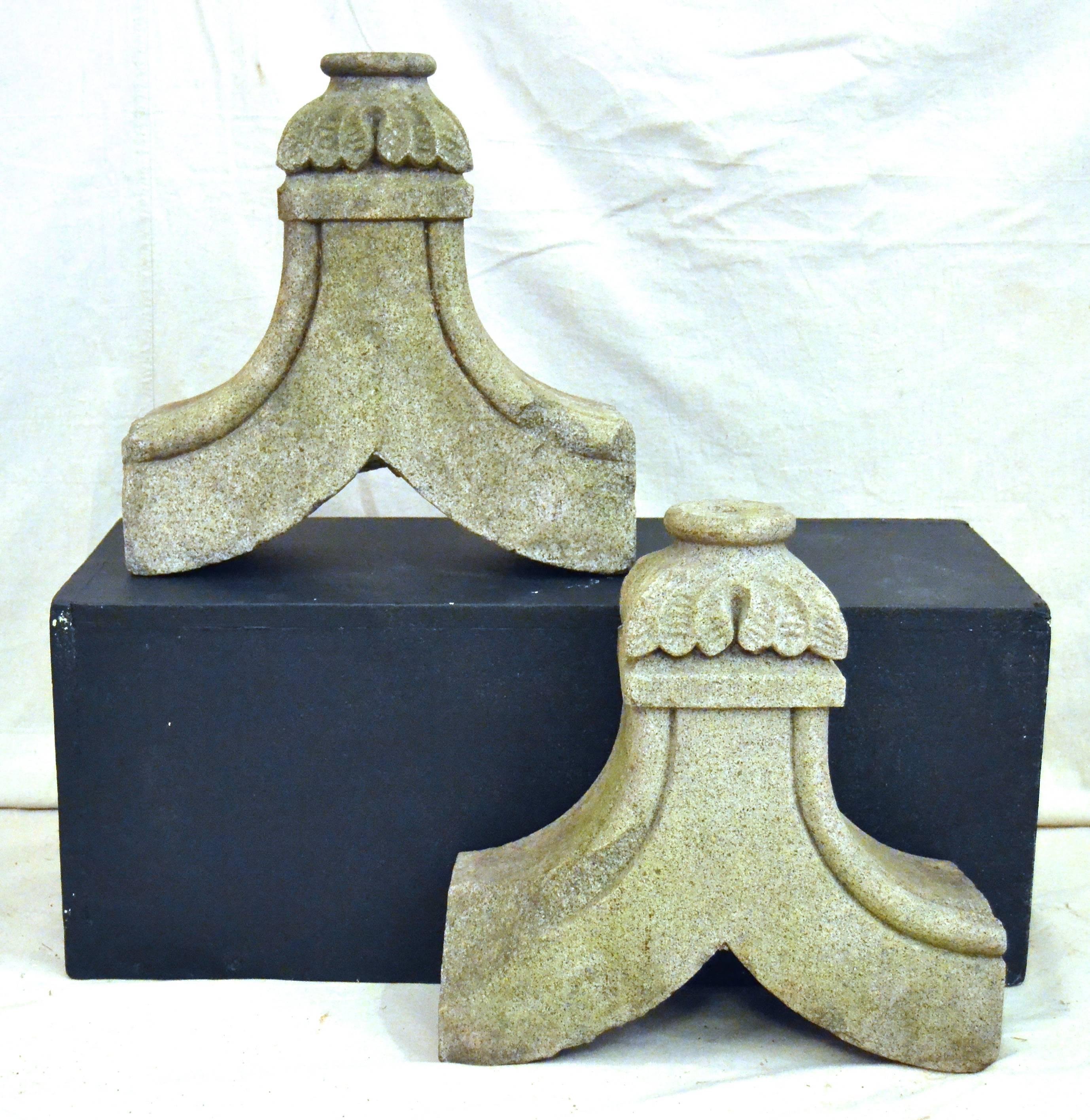 Pair of Carved Granite Garden Elements For Sale 2